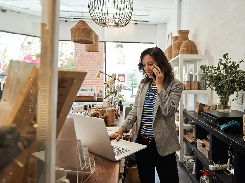 business woman on phone