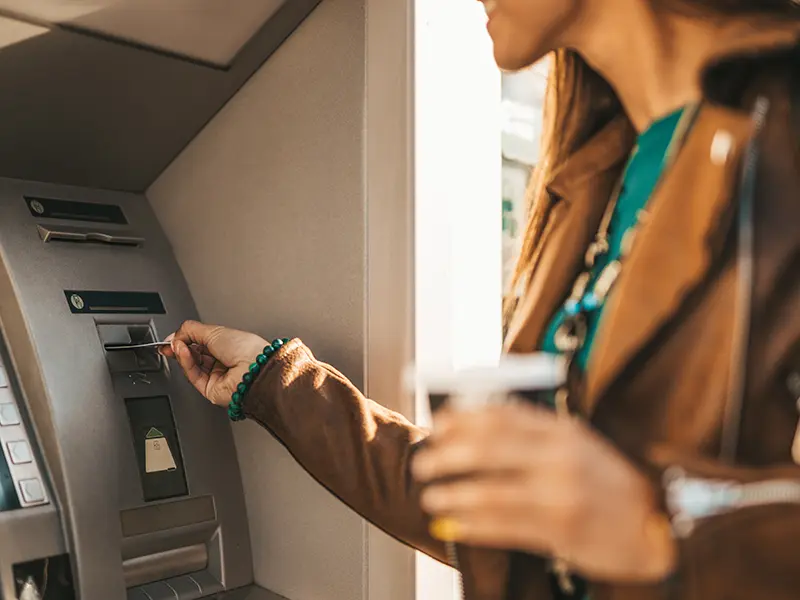 woman at the atm